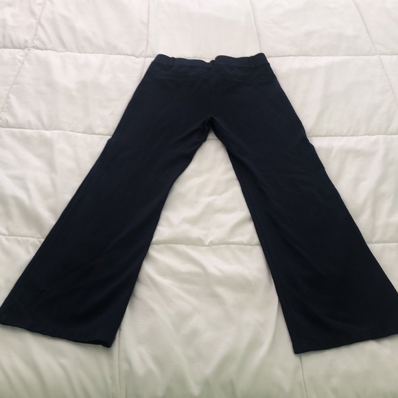 Betabrand yoga style medium S petite pants in navy w belt loops & faux pockets - Picture 6 of 6